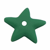Mat resin stjerne med hul, Grøn, Ø12mm, 2 stk.